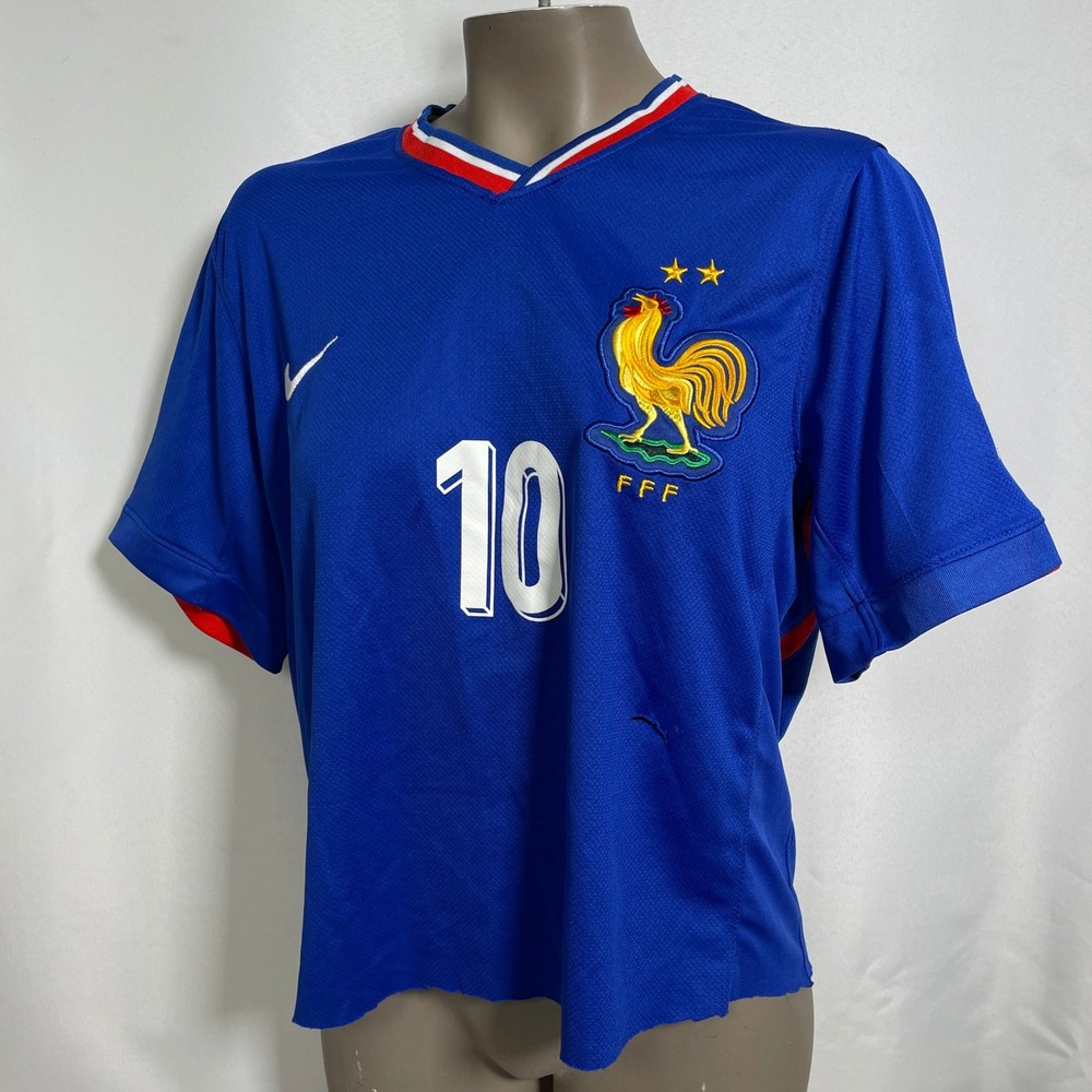 Kylian Mbappé #10 France National Team Blue Custom Cropped Jersey Women's LARGE